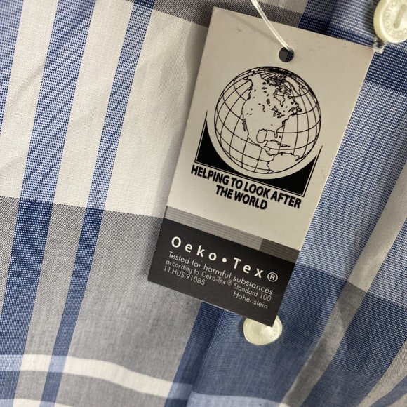 Kenneth Cole | Oeko-Tex Men's New Navy Long Sleeve Button Down Dress Shirt 32 33 - Picture 5 of 14